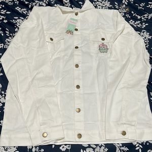 Pusheen white denim jacket